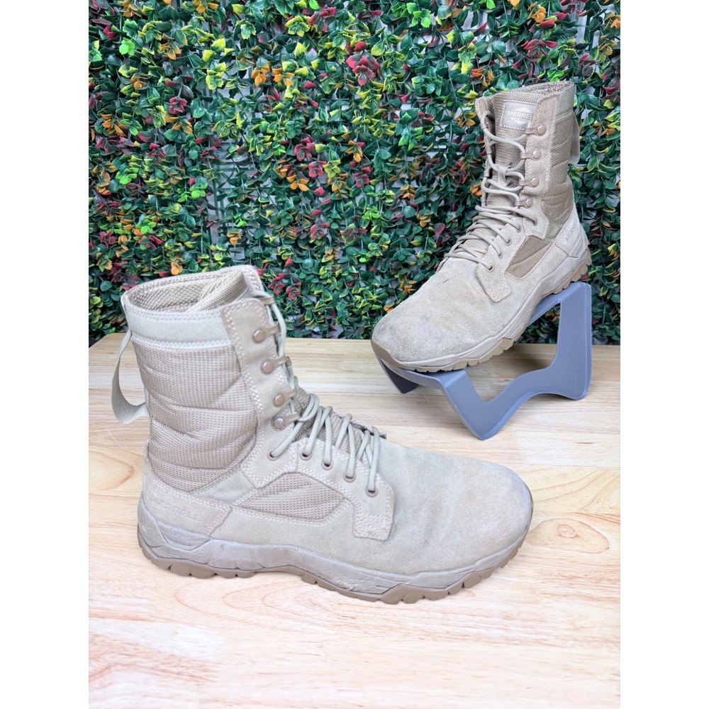Merrell Moab 2 8 Inch Tactical Waterproof Boots Coyote Tan Mens 10.5 J099375